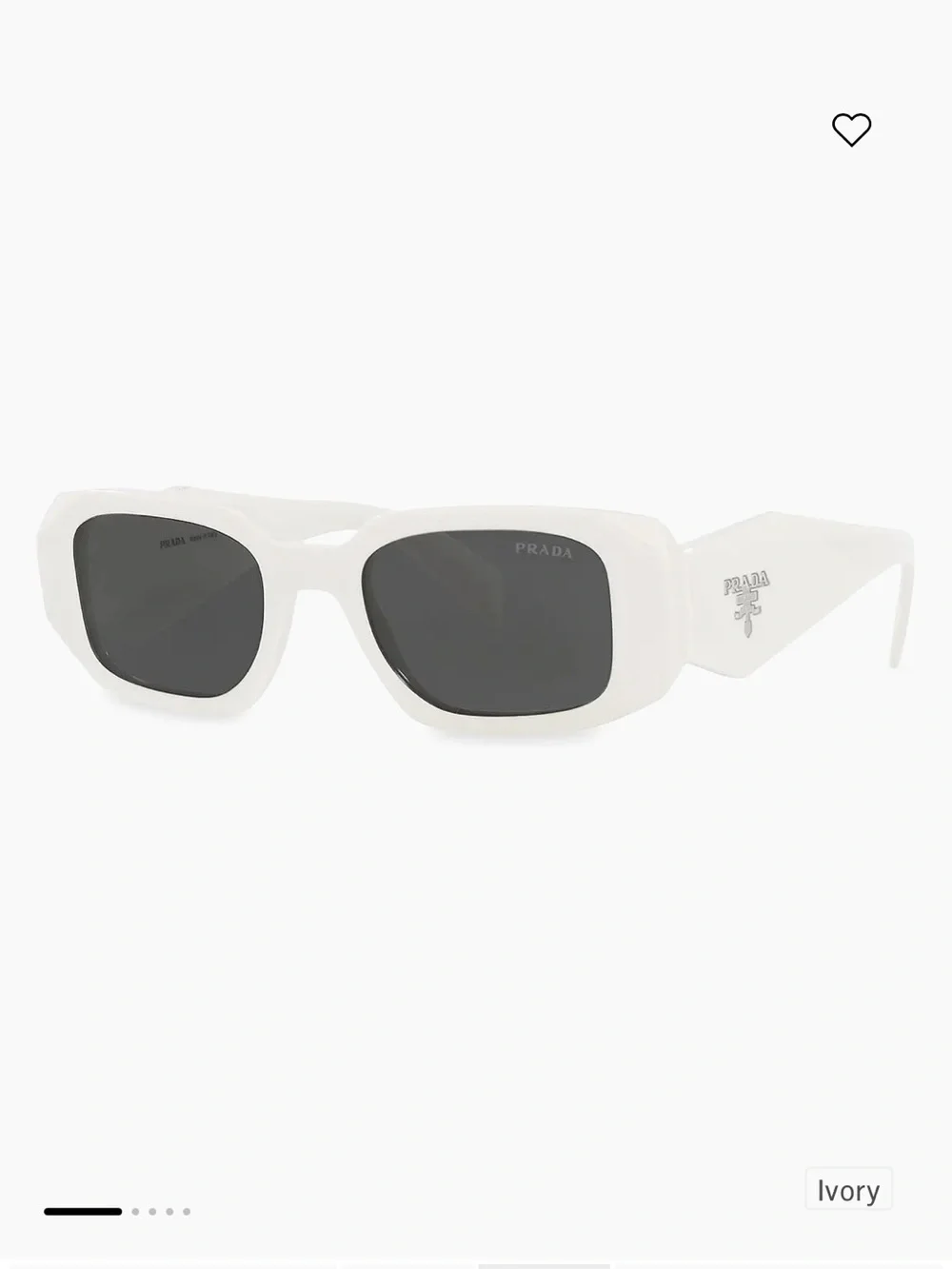 Prada White Sunglasses with Black Lenses and Dual Prada Cases